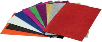 Eva 20 x 30 cm 10 Renk 2 mm Simli, Yapışkanlı