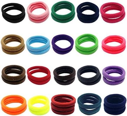 Renkli Saç Tokası 40 Adet Orta Boy Esnek Havlu Lastik Toka