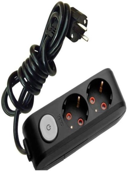 Multi-Let 2 Li Siyah Anahtarlı Çocuk Korumalı Grup Priz 5 Mt