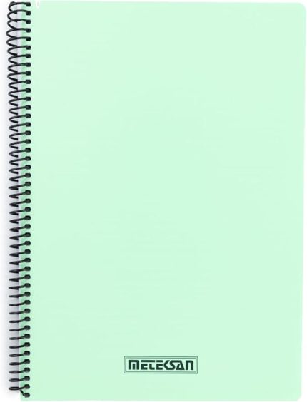 Karina Pastel Serisi, A4 100 Yaprak Çizgili PP Kapaklı Spiralli Defter, Yeşil