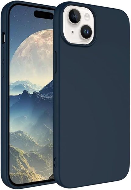 13/14 İle Uyumlu Lansman Kılıf İnce Sıvı Silikon 3 Katmanlı Tam Kaplamalı Yumuşak Jel Kauçuk Telefon Kılıfı (lacivert)