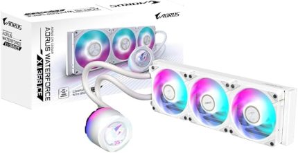 AORUS WATERFORCE X II 360 ICE Manyetik Kilitleme Mekanizmalı Fan, 60 x 60mm Full Color LCD Ekran, Profesyonal Gaming Sıvı CPU Soğutucu