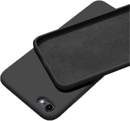 GİYİM & AKSESUAR iPhone 7/8 / Se 2020 / Se 2022 ile Uyumlu İçi Kadife Dışı Mat Yapıya Sahip Koruma Sağlayan Lansman Silikon Kılıf (Siyah)