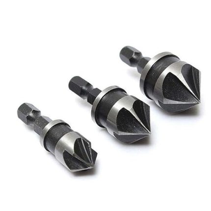 tool Havşa Matkap Ucu 12 mm 16 mm 19 mm Ahşap İşleme Matkap Uçları 90 Derece Orta Delme Aleti 1/4 inç Altıgen Şaft Ahşap ve Yumuşak Metal için (3'lü Paket)