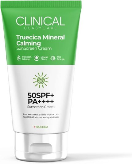 Mineral Güneş Kremi SPF 50 – Truecica Hassas Ciltler İçin Yatıştırıcı Yüz Güneş Koruyucu, Tinted Nemlendirici SPF’li, Geniş Spektrum PA++++, Seyahat Boyu, 50 ml