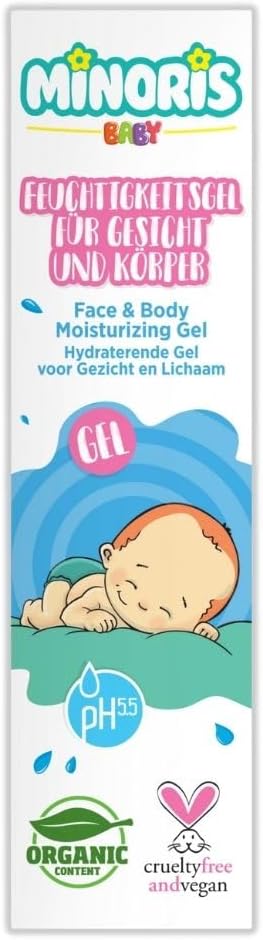 Baby Yüz & Vücut Nemlendirici Jel | Organik, Doğal, Vegan & Cruelty-Free | pH 5.5, Dermatolojik Olarak Test Edilmiş, Zararlı Kimyasallar İçermez | Hafif ve Hassas Bebek Bakımı 200 ml