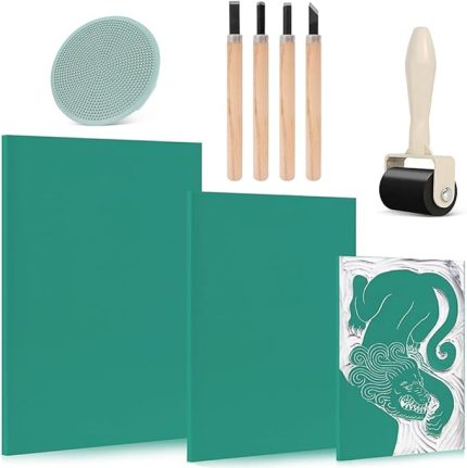 Linolyum plaka linol baskı seti, 9 adet A4 A5 A6 çevre dostu linolyum plaka, yumuşak kauçuk, linol baskı plakası, güvenlik, hassas baskı, damga kendin yap, baskı projeleri için