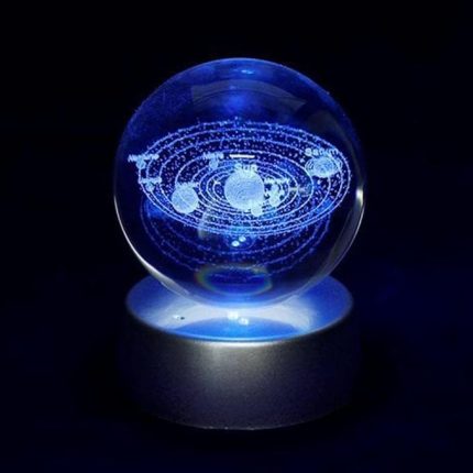 Işıklı Gezegen Cam Küre Dekoratif Hediyelik
