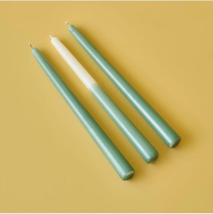 Maison Hill Şamdan 3'Lü Mum Yeşil (25X2 Cm)