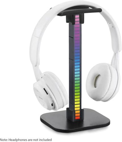 Kulaklık Standı, Masa Oyun Kulaklığı Tutucu, 32 LED Boncuk, Taşınabilirlik, Geniş Uyumluluk, USB Type-C Arayüzü, Sağlam Taban, 7 Aydınlatma Modu