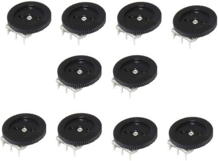 Sun 10pcs Single dial double dial 50K 10K 1K 20K 2K 5K 100K B103 16x2MM volume gear potentiometer (3PIN,B103(10K))