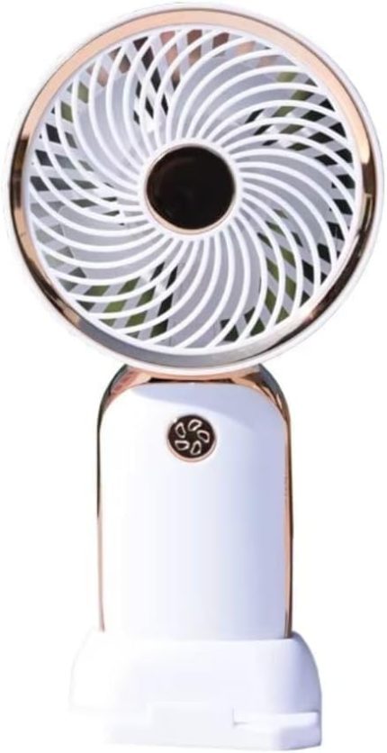 Mini El Fanı Şarjlı Taşınabilir, USB Şarjlı Mini Fan, El Tipi Yaz Fanı, Sessiz ve Güçlü El Vantilatörü, Ofis, Seyahat ve Dış Mekan Kullanımı İçin Uygun Masaüstü Fanı (Beyaz)