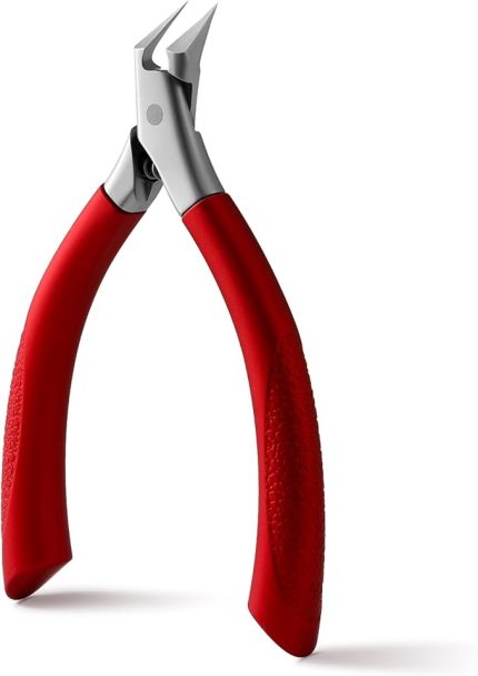 Tırnak makası, düz bıçak, batık ayak tırnakları ve el tırnakları için, paslanmaz çelik ve keskin uçlu köşe pensesi, ayak bakımı, güçlü ayak tırnakları için tırnak makası (kırmızı)