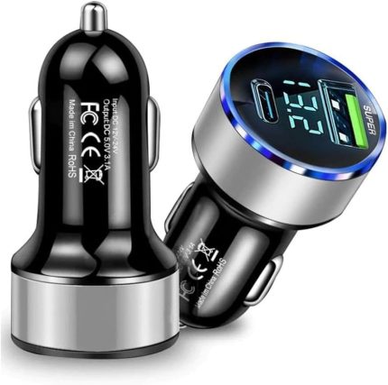 Oto Market Silver Araç İçi USB 3.0 Type C Soketli Çakmaklık Güç Adaptörü Tüm Cihazlar 12V-24V