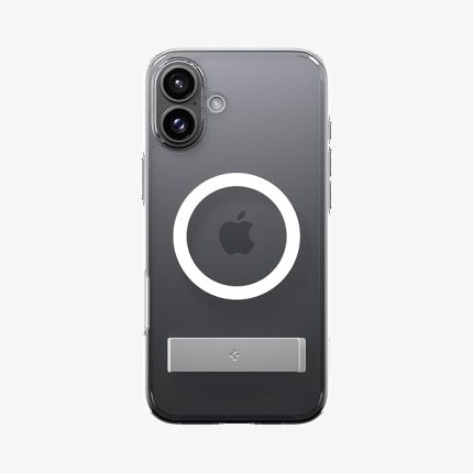 iPhone 16 Plus ince MagSafe Kılıf Slim Armor Essential S Metal Stand'lı Sararma Karşıtı DuraClear™ Hava Kanalı Teknolojisi™ Askeri Sınıf Koruma MagFit Crystal Clear Şeffaf Kapak - ACS08099