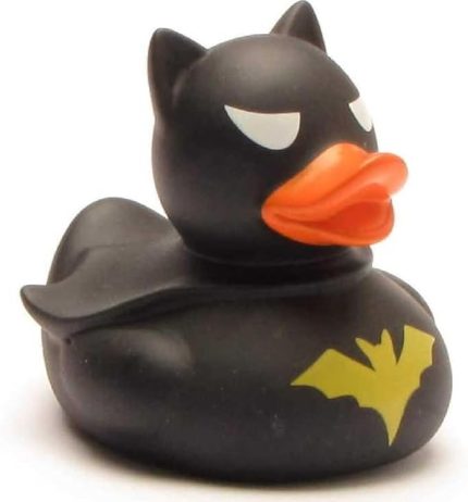 Banyo ördeği Dark Duck I Queetscheente Dark Knight I U: 9 cm I lastik ördek anahtarlık seti dahil