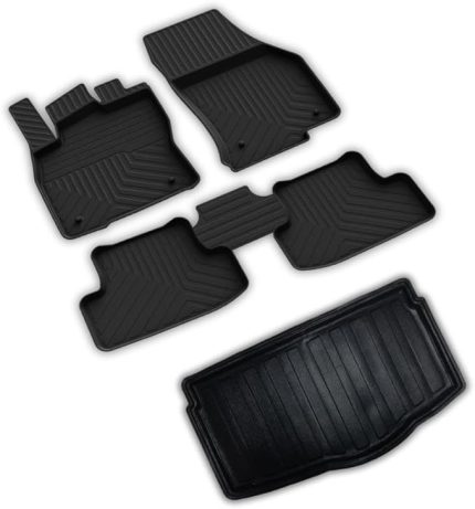 autoaccessories Volkswagen T-Cross ile Uyumlu 4D Paspas ve Alt 3D Bagaj Havuzu 2019 ve Üstü