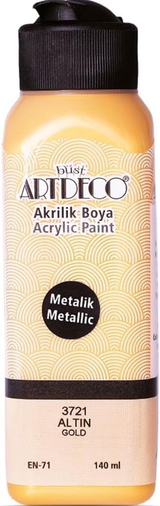 Metalik Akrilik Boya, 140ml, Altın 3721