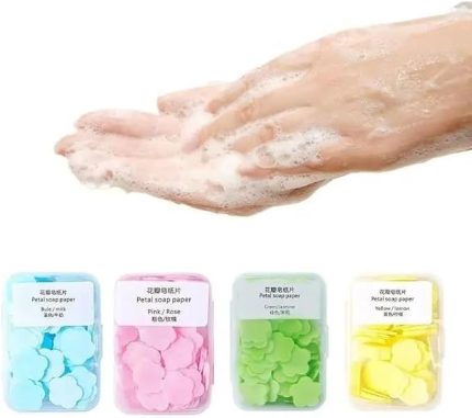 Home 4 Kutu Parfümlü Mini Kağıt Sabun – 300 Yaprak Sihirli Eriyen Sabun, Taşınabilir El Temizleyici, Okul, Seyahat ve Günlük Kullanım İçin Mini Temizlik Yaprağı