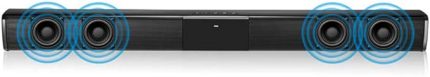 Sound Bar Kablolu Stereo TV Sound Bar 2000mAh veya Dahili Subwoofer Uzaktan Kumandalı Hoparlör, TF Kart/RCA/FM Desteği, TV/Oyunlar için Harika, Siyah