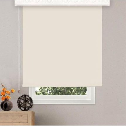 Perde Krem Stor Zebra Güneşlik Perde Alüminyum Kasa Metal Ayak Ekru-110 x 200