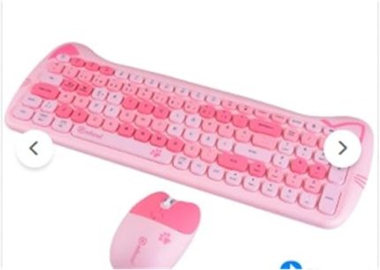 Sevimli Kedi Kablosuz Klavye ve Mouse Seti Bluetooth + 2.4G Dual Mode