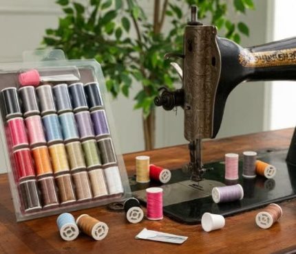 Iplik Seti 24 Adt Dikiş Ipi Seti, 5 Adet Dikiş Iğnesi,Yüksük, Dikiş Nakış Kiti,