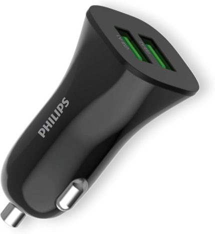 DLP3522N Çift USB-A Portlu Araç Şarj Adaptörü, 5V 2.4A Çıkış, 12-24V Giriş, Kompakt Tasarım, Aşırı Isınma ve Şarj Korumalı, Siyah