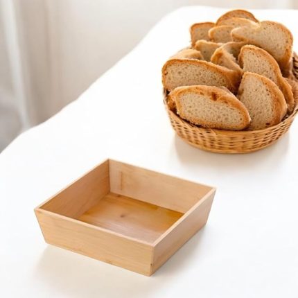 Bambu Lüx Kare Orta Boy Ekmeklik-Meyvelik 19cm, Bambu Ekmeklik Kare Orta Boy 19cm