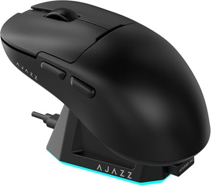 AJAZZ AJ159P MC 3 Modlu 1000Hz 12.000 DPI Manyetik Şarj İstasyonlu PAW 3311 Optik Sensör Gaming Mouse (Siyah)