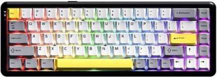 Ajazz AK680 Max%68 Manyetik Switch, 3000mAh Batarya 8000 Hz Kablolu-1000 Hz Polling Rate Kablosuz Manyetik Klavye RGB Arkadan Aydınlatmalı Özelleştirilebilir Tuşlar (AK680 Max - Siyah Sarı)