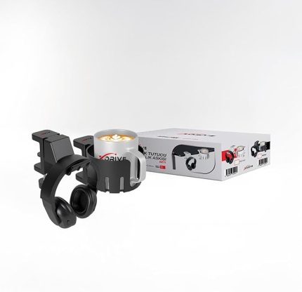 Premium Bardak Tutucu ve Kulaklık Askı Seti/Siyah