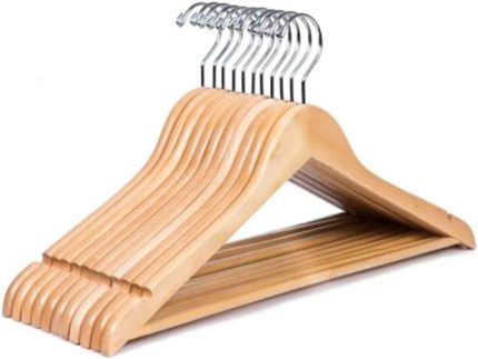 Lüks Cilalı Ahşap Askı 12 Adet