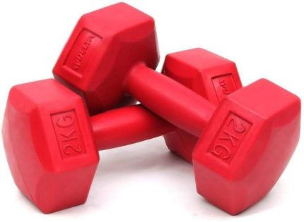 Unisex Plastik Altıgen Dambıl 2 Adet X 2 kg Ds 1200, Kırmızı