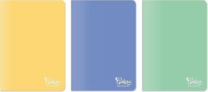 Colors A5 60 Yaprak Kareli Defter 3'lü Paket, Mor, Yeşil, Sarı