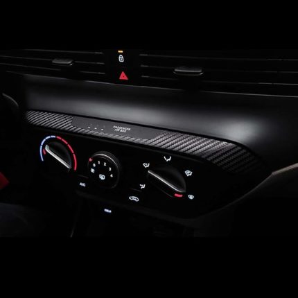 Design Hyundai Bayon ile Uyumlu İç Trim Folyo Kaplama Set Ayna Katlama Butonlu, Mat Karbon Siyah