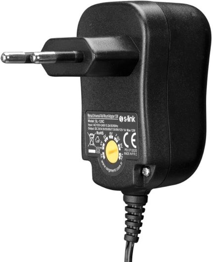 SL-128C 3 Volt - 12 Volt 1 Amper Ayarlı 8 Uçlu Swıtch Mode Plastik Kasa Adaptör