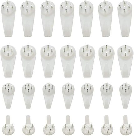 JINXM 80 adet Sert Duvar Resmi Asma Kiti İz Bırakmayan Sert Duvar Askısı Kanca Beyaz Resim Askı Seti