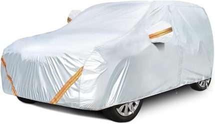 Clio 5 Ile Uyumlu Araba Örtüsü, Rüzgar Geçirmez Su Geçirmez Ve UV'ye Dayanıklı Branda(Silver,2023)