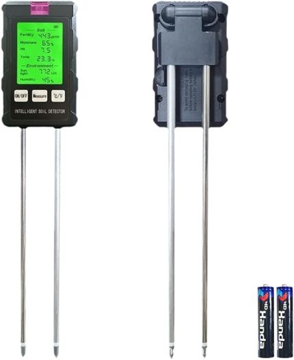 6'sı 1 arada toprak pH metre test cihazı, toprak ölçüm cihazı, nem ölçüm cihazı, PH, ışık ve nem için, dijital pH değeri ölçüm cihazı, bitki toprağı, hidroponik, sebze bahçesi, çim için zemin