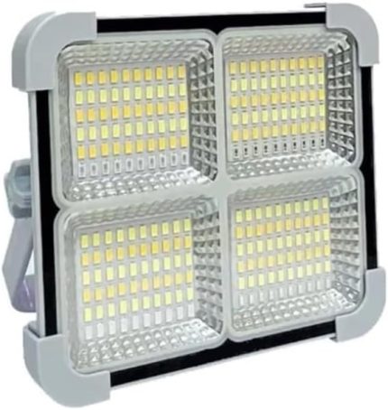 Solar Led Projektör Gri Renk Cata 200w Güneş Enerjili Portatif Led Işık Taşınabilir Sokak Aydınlatması