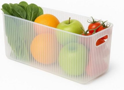 Şeffaf Buzdolabı Düzenleyici Plastik Sepet – 36x16x12 cm Pratik ve Şık Saklama Çözümü Dolap Organizer Çok Amamçlı Raf Dolap Tezgah Düzenleyici