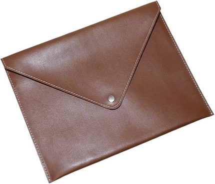 PU Deri A5 KÜÇÜK BOY Dosya Klasörü Belge Tutucu Su Geçirmez Portföy Zarf Dosya Klasör Kılıf A5 Çıtçıtlı Dosya 19,5X24,7 CM -TABA