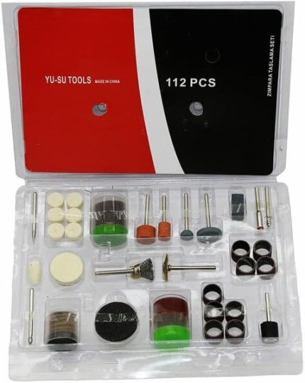 112 Parça Taşlama Fırçalama Polisaj Gravür Zımpara Cilalama Seti Takımı Matkap Ucu Ahşap Metal Çelik Mermer