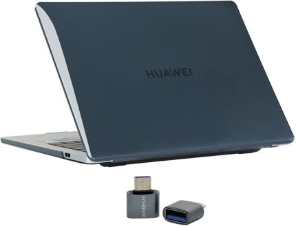 Huawei Matebook D16 Kılıf (2022-2023 YILI) Ile Uyumlu Kristal Parlak Iz Yapmaz Koruyucu Kılıf Siyah