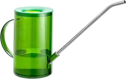 bitkileri için sulama kabı, uzun çıkışlı çiçek sulama kabı, 1 l, plastik sulama kabı, oda bitkileri, bahçe, ev ve oda bitkileri için (yeşil)