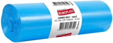 Jumbo Endüstriyel Çöp Torbası 10'lu 80x110 cm, Dayanıklı & Sızdırmaz, Çift Katlı, Geri Dönüştürülebilir Çöp Poşeti, Fabrika, Şantiye,Sanayi, Bahçe, Restoran, Otel, Hastane, Atölye, Depo