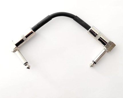 Pedal Ara Kablosu 15 cm SİYAH Metal Açılı Uçlar