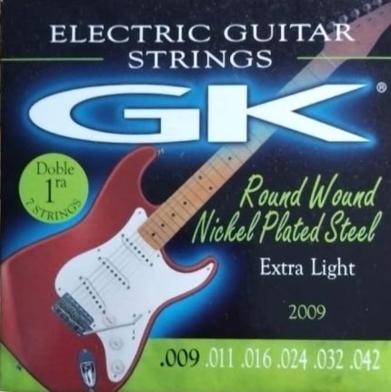Artigas – GK Electric Guitar Strings – 2009 – Extra Light 9-42 – Round Wound – Nickel Plated Steel – With Extra 1st String