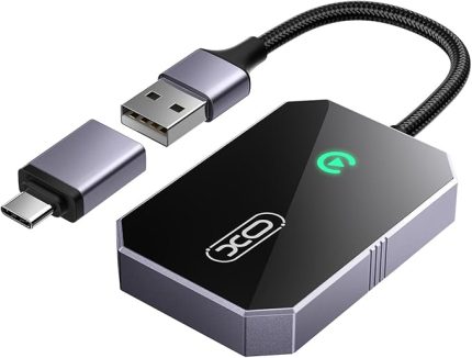 Simple is Beauty CZ016 Kablosuz CarPlay Adaptörü, iPhone 6 ve İle Üzeri Uyumlu, USB Bağlantılı, Wi-Fi + Bluetooth, Sesle Kontrol, 2.4 Ghz, Usb ve Type-C Giriş, Siyah